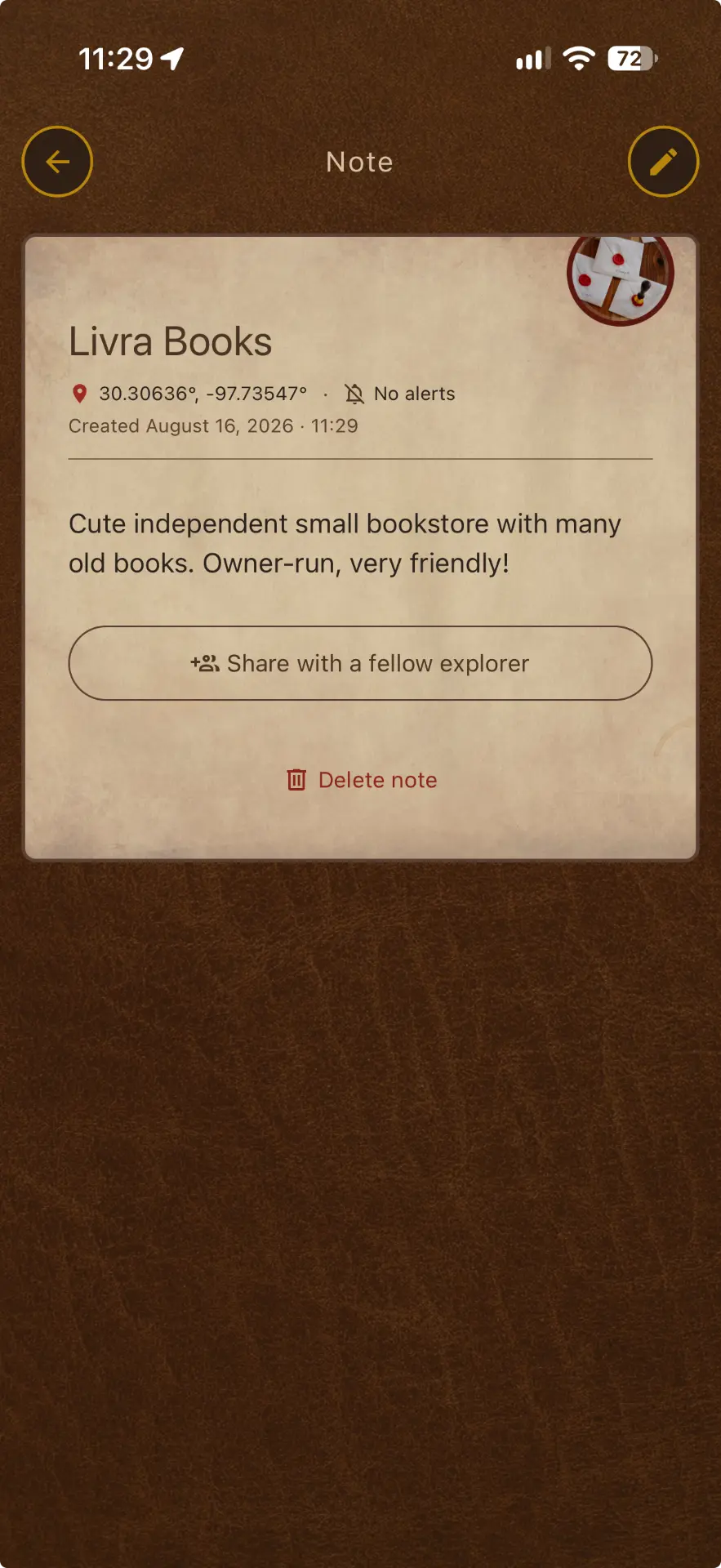 Cartably share note screen